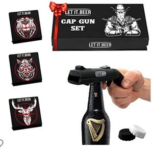 Let it beer cap gun set  NIB